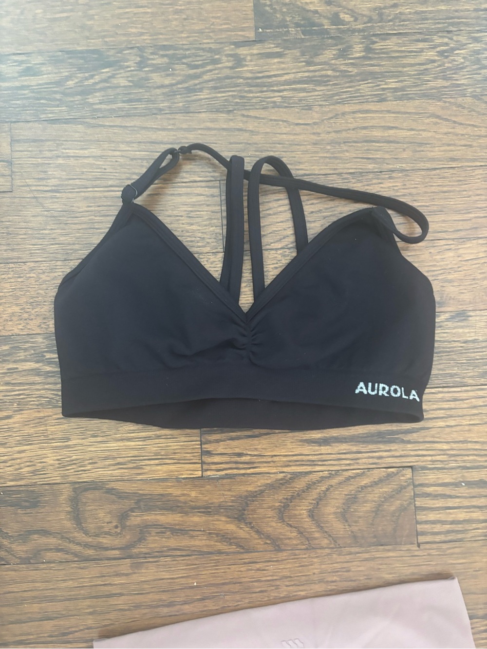 Aurola Black Strappy Low-Impact Sports Bra